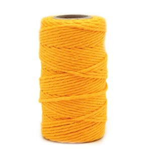 Sznurek bawełniany ozdobny ZÓŁTY 100g 